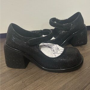 Dolls Kill / Sugar Thrillz Black Desire Me Rhinestone Mary Janes